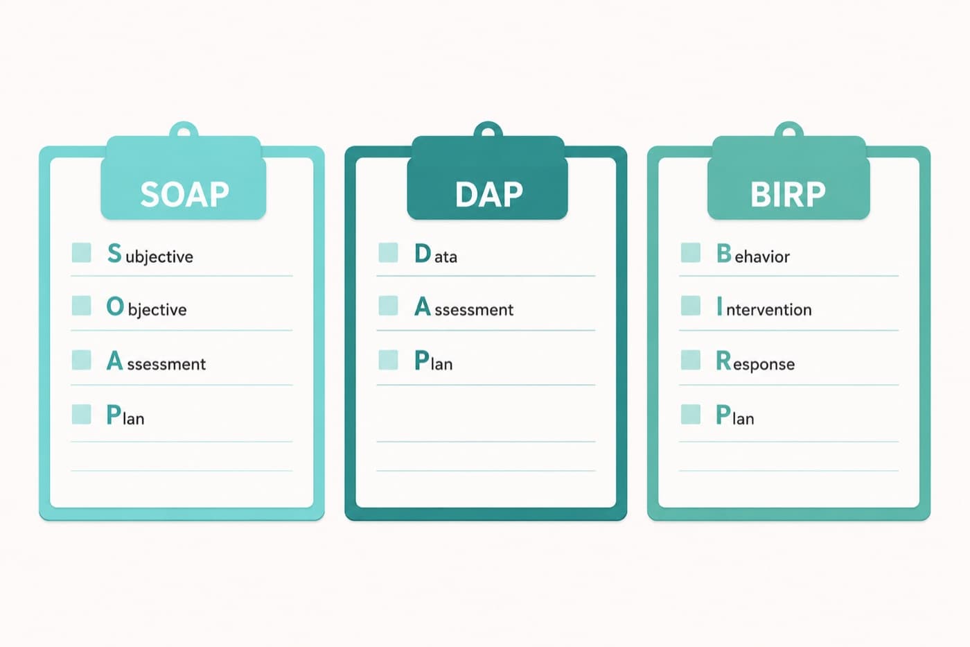 SOAP, DAP ve BIRP Notları: Hangi Şablonu Ne Zaman Kullanmalı?